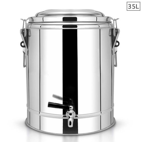 SOGA 35L Stainless Steel Insulated Stock Pot Dispenser Hot & Cold Beverage Container With Tap SOGA 35L Stainless Steel Insulated Stock Pot Dispenser Hot & Cold Beverage Container With Tap
