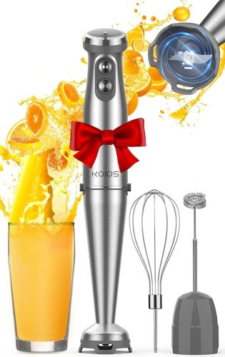 KOIOS Immersion Blender, 1000W Anti-scratch 3-in-1 Hand Blender, Upgraded 12 Speed Stainless Steel Blade Stick Blender with Turbo Mode KOIOS Immersion Blender, 1000W Anti-scratch 3-in-1 Hand Blender, Upgraded 12 Speed Stainless Steel Blade Stick Blender with Turbo Mode