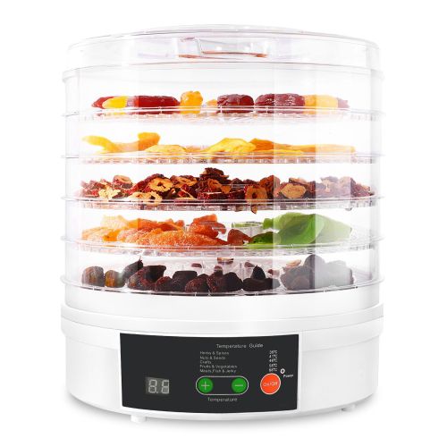 5 Layer Clear Food Dehydrator Electric Digital Food Drying Machine with Adjustable Thermostat Timer for Fruits Vegetables Meats Nuts And More 5 Layer Clear Food Dehydrator Electric Digital Food Drying Machine with Adjustable Thermostat Timer for Fruits Vegetables Meats Nuts And More